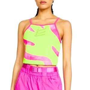 Nike Sportswear Tank Top, Pink & Green Triple Swoosh, Women's Medium